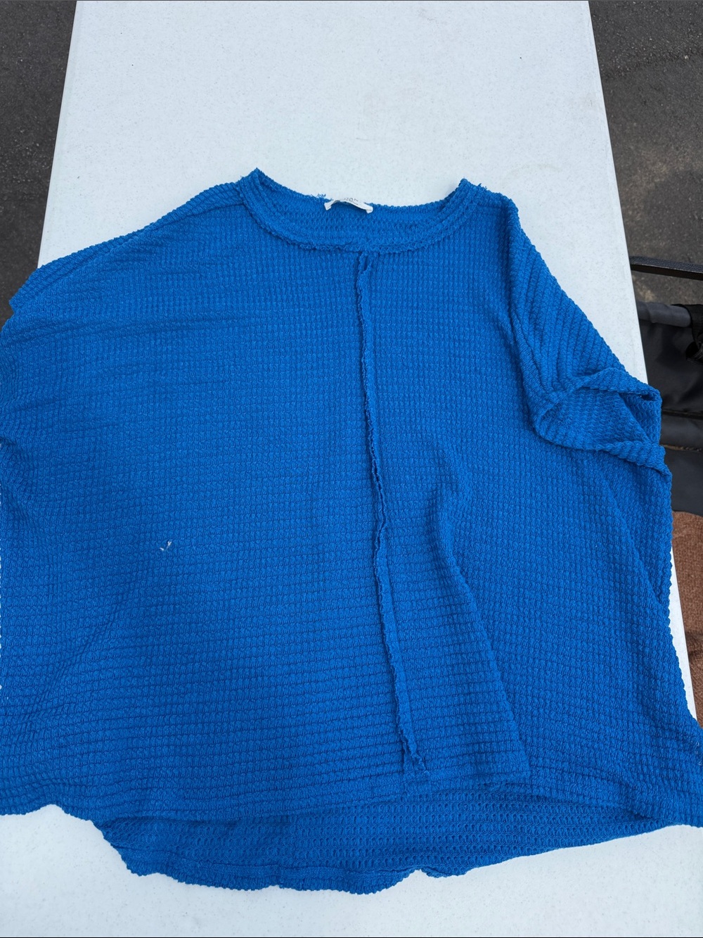 Zenana Outfitters Waffle Knit Swim Coverup - Blue